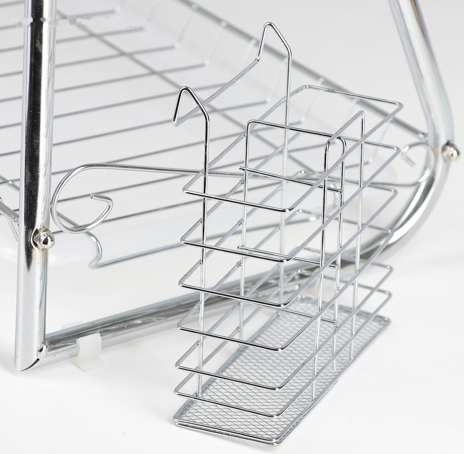 Сушилка для посуды Доляна «Стойка», В-образная, 40×23,5×34 см, цвет хром