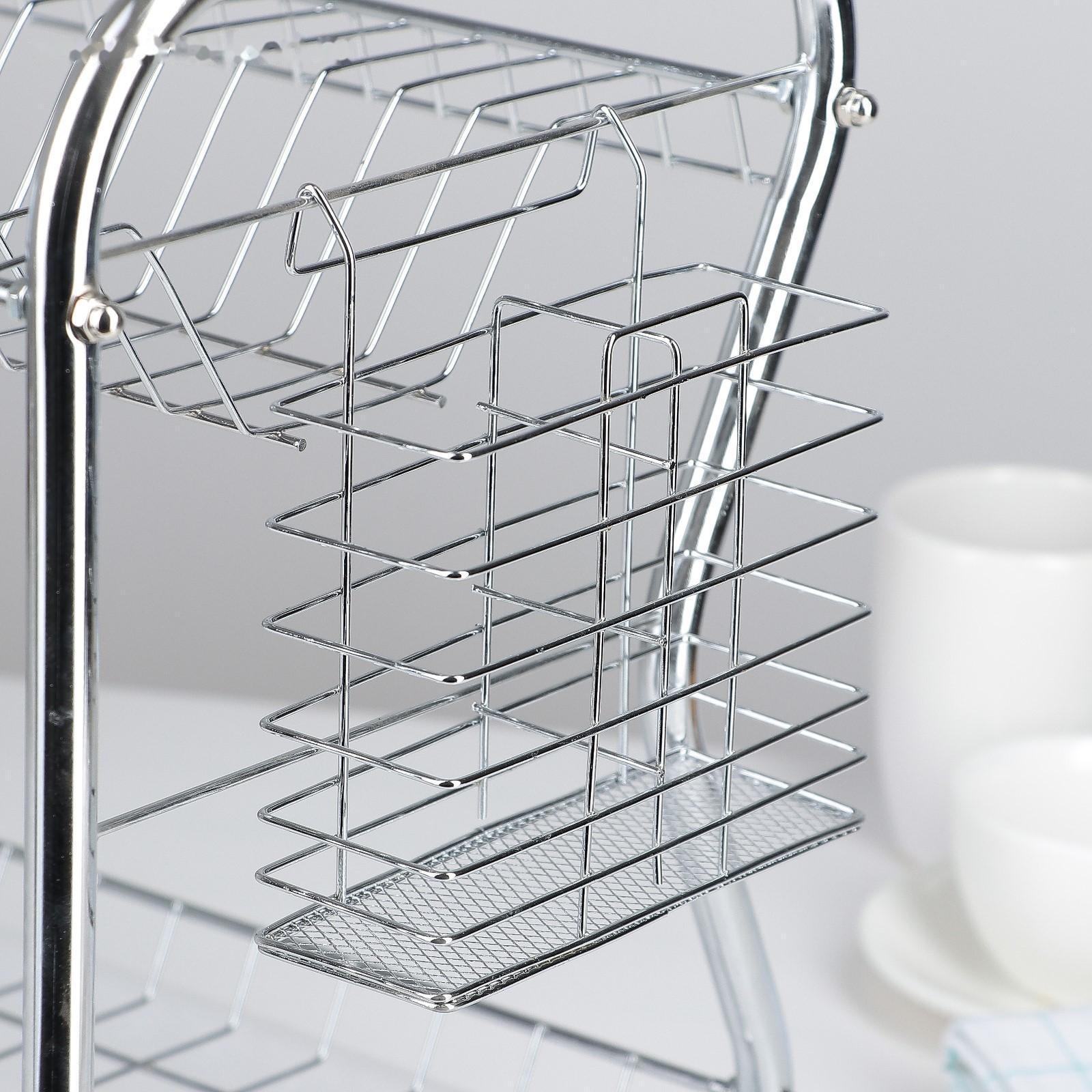 Сушилка для посуды Доляна «Стойка», В-образная, 40×23,5×34 см, цвет хром