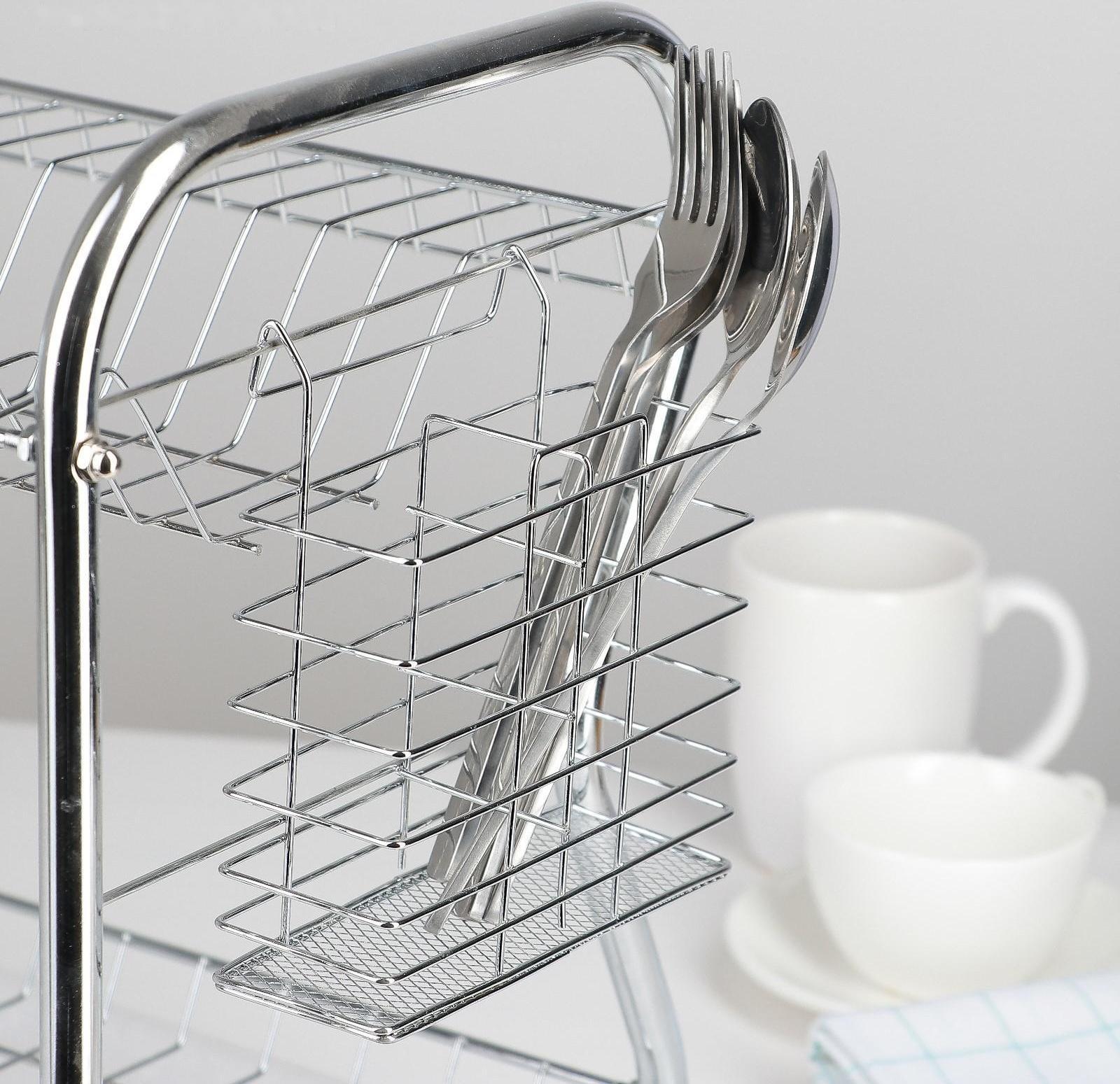 Сушилка для посуды Доляна «Стойка», В-образная, 40×23,5×34 см, цвет хром