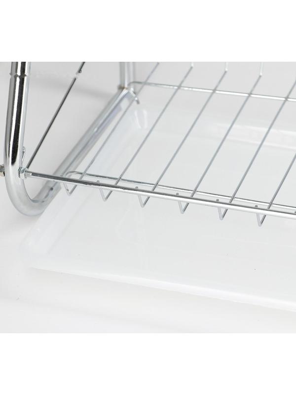 Сушилка для посуды Доляна «Стойка», В-образная, 40×23,5×34 см, цвет хром
