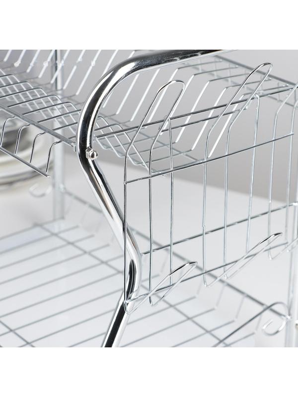 Сушилка для посуды Доляна «Стойка», В-образная, 40×23,5×34 см, цвет хром