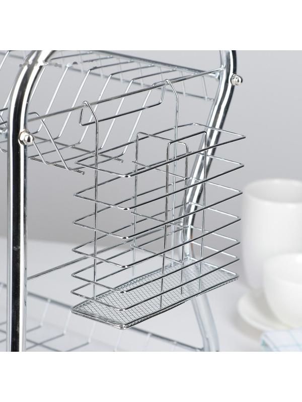 Сушилка для посуды Доляна «Стойка», В-образная, 40×23,5×34 см, цвет хром