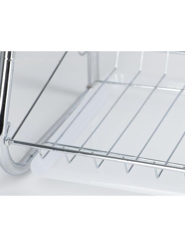 Сушилка для посуды Доляна «Стойка», В-образная, 40×23,5×34 см, цвет хром