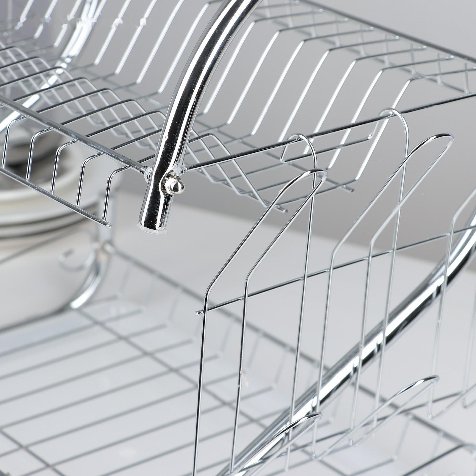 Сушилка для посуды Доляна «Стойка», S-образная, 40×23,5×34 см, цвет хром