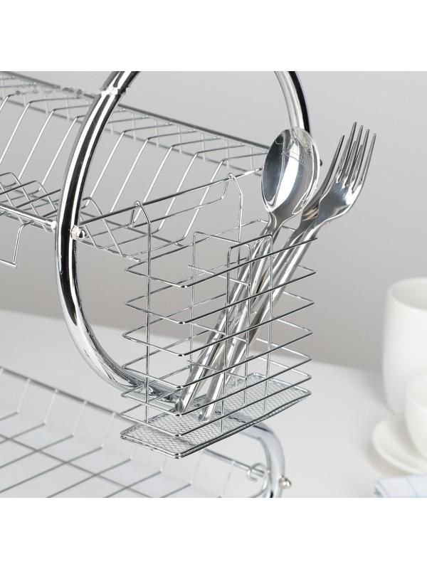 Сушилка для посуды Доляна «Стойка», S-образная, 40×23,5×34 см, цвет хром
