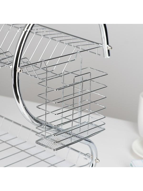 Сушилка для посуды Доляна «Стойка», S-образная, 40×23,5×34 см, цвет хром