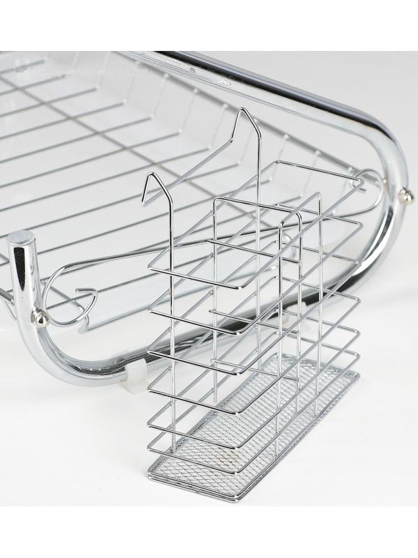 Сушилка для посуды Доляна «Стойка», S-образная, 40×23,5×34 см, цвет хром