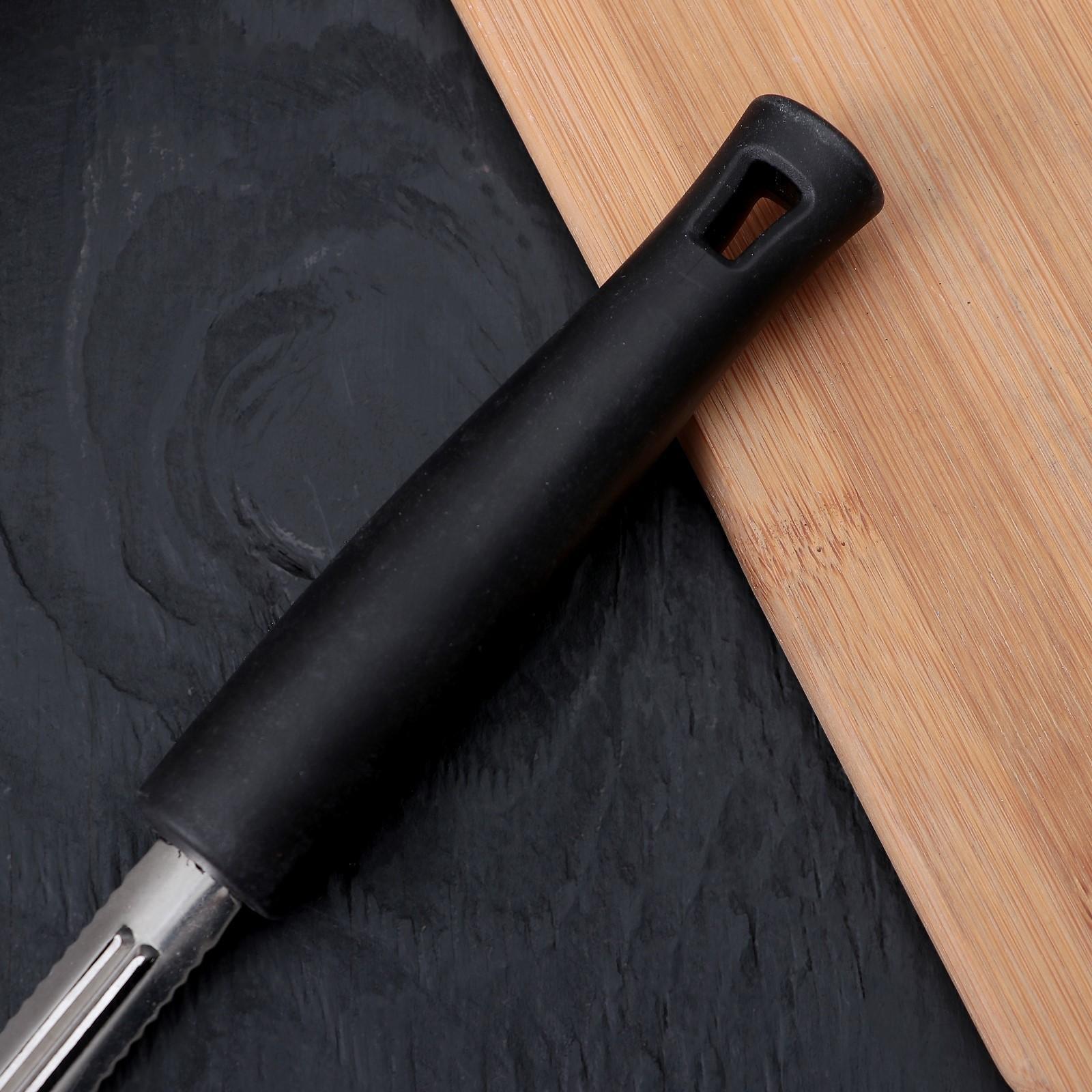 Овощечистка вертикальная Доляна «Чили», 18,5 см, цвет чёрный