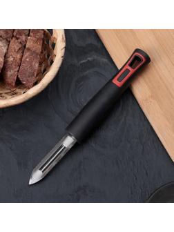 Овощечистка вертикальная Доляна «Чили», 18,5 см, цвет чёрный