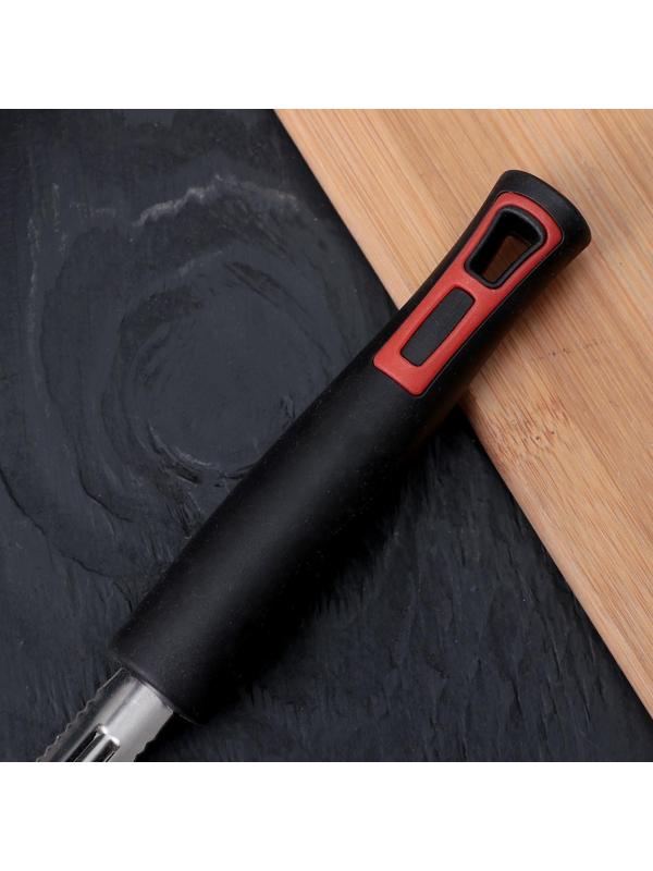 Овощечистка вертикальная Доляна «Чили», 18,5 см, цвет чёрный