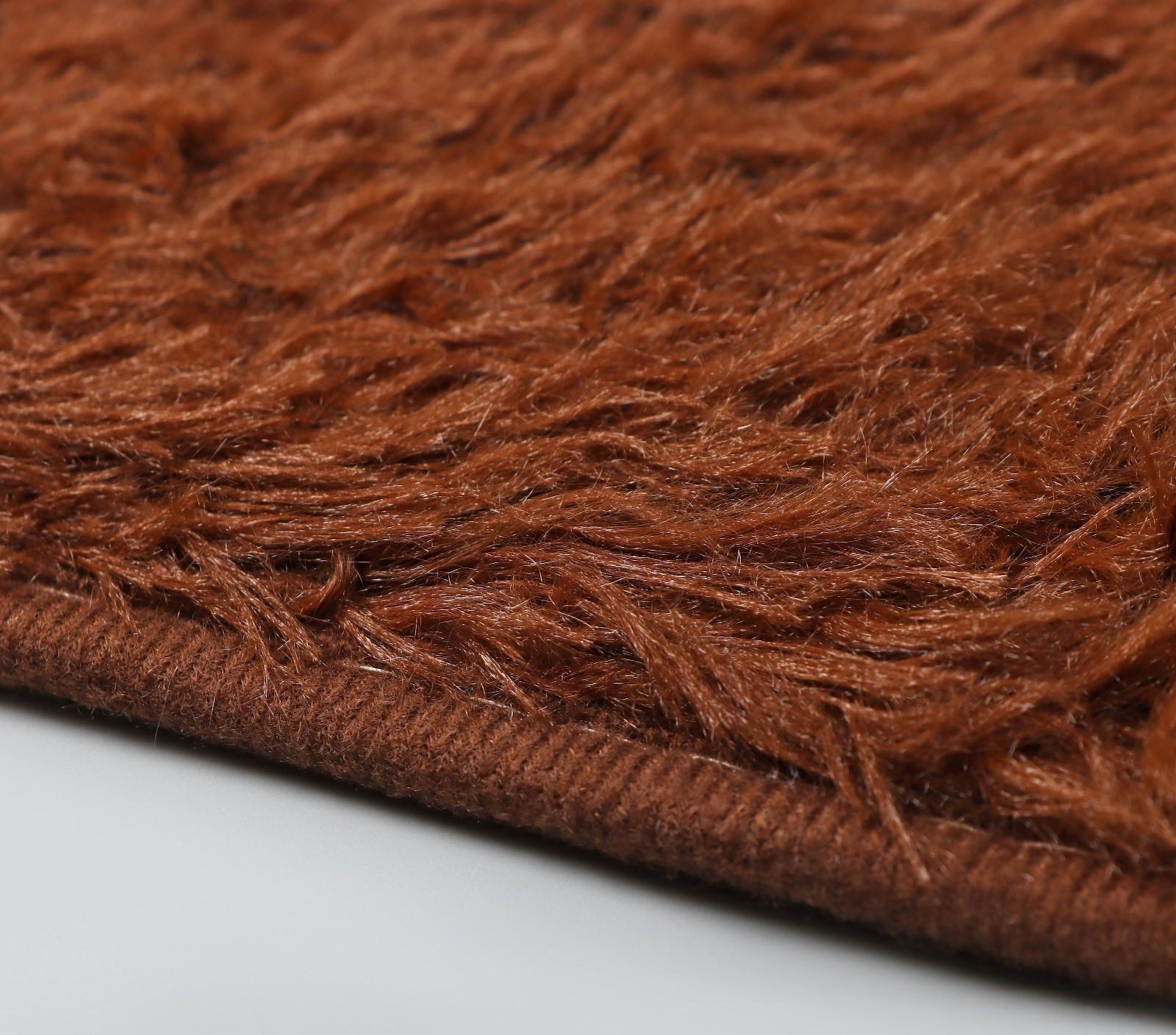 Набор ковриков для ванной и туалета Доляна «Пушистик», 2 шт: 38×49, 49×79 см, цвет коричневый