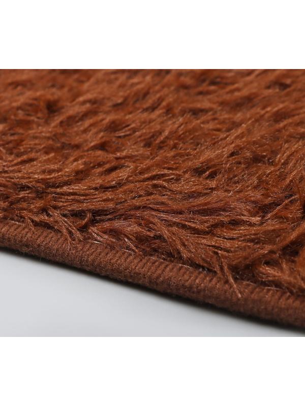 Набор ковриков для ванной и туалета Доляна «Пушистик», 2 шт: 38×49, 49×79 см, цвет коричневый