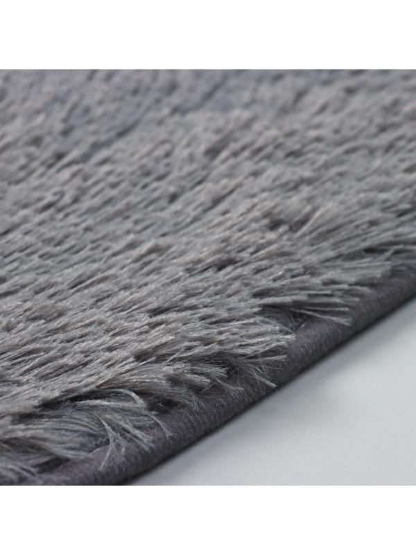 Набор ковриков для ванной и туалета Доляна «Пушистик», 2 шт: 38×40, 40×60 см, цвет серый