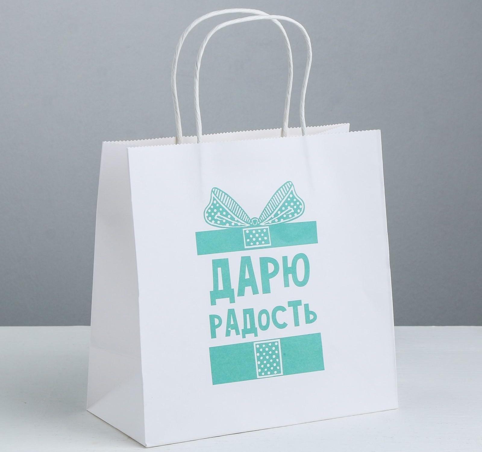 Пакет подарочный «Дарю радость», 22 × 22 × 11 см