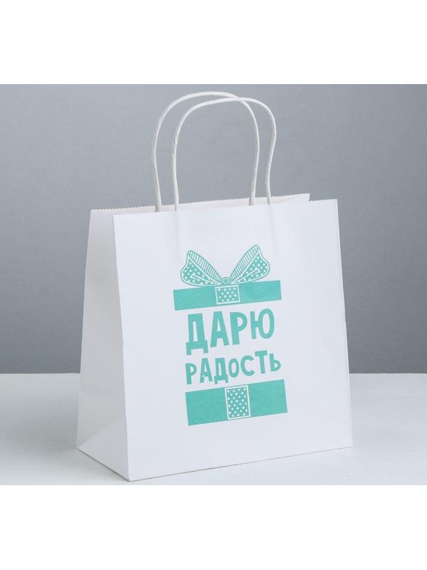 Пакет подарочный «Дарю радость», 22 × 22 × 11 см