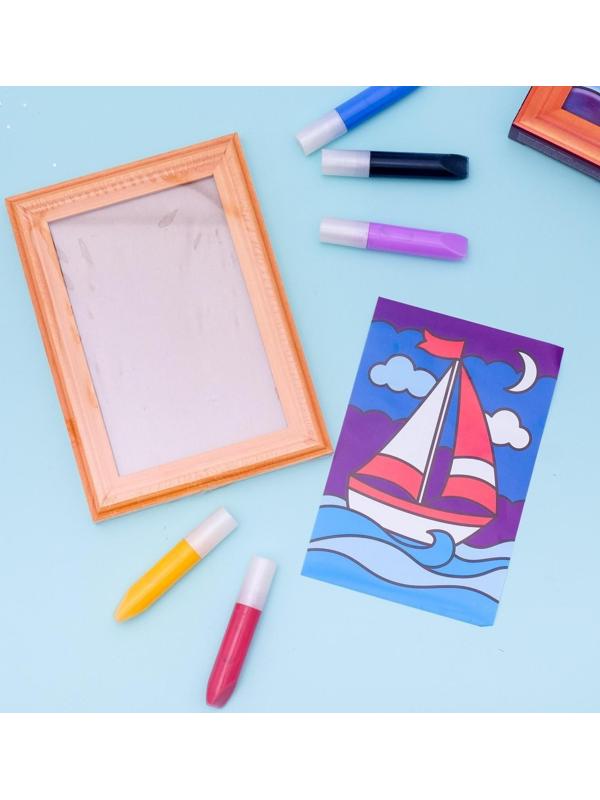 Витражная мини-картина «Парусник» 10 х 15 см. Набор для творчества