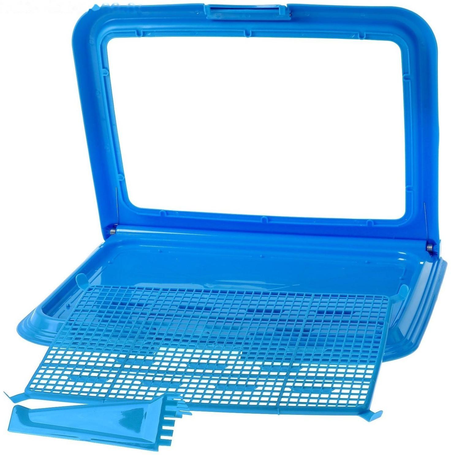 Туалет многофункциональный (под пеленку, со съемной сеткой), 49х36,5х4 см, синий