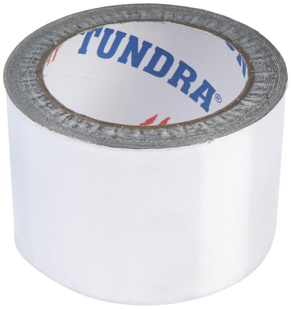 Лента алюминиевая ТУНДРА, клейкая, 25 мкм, 72 мм х 25 м