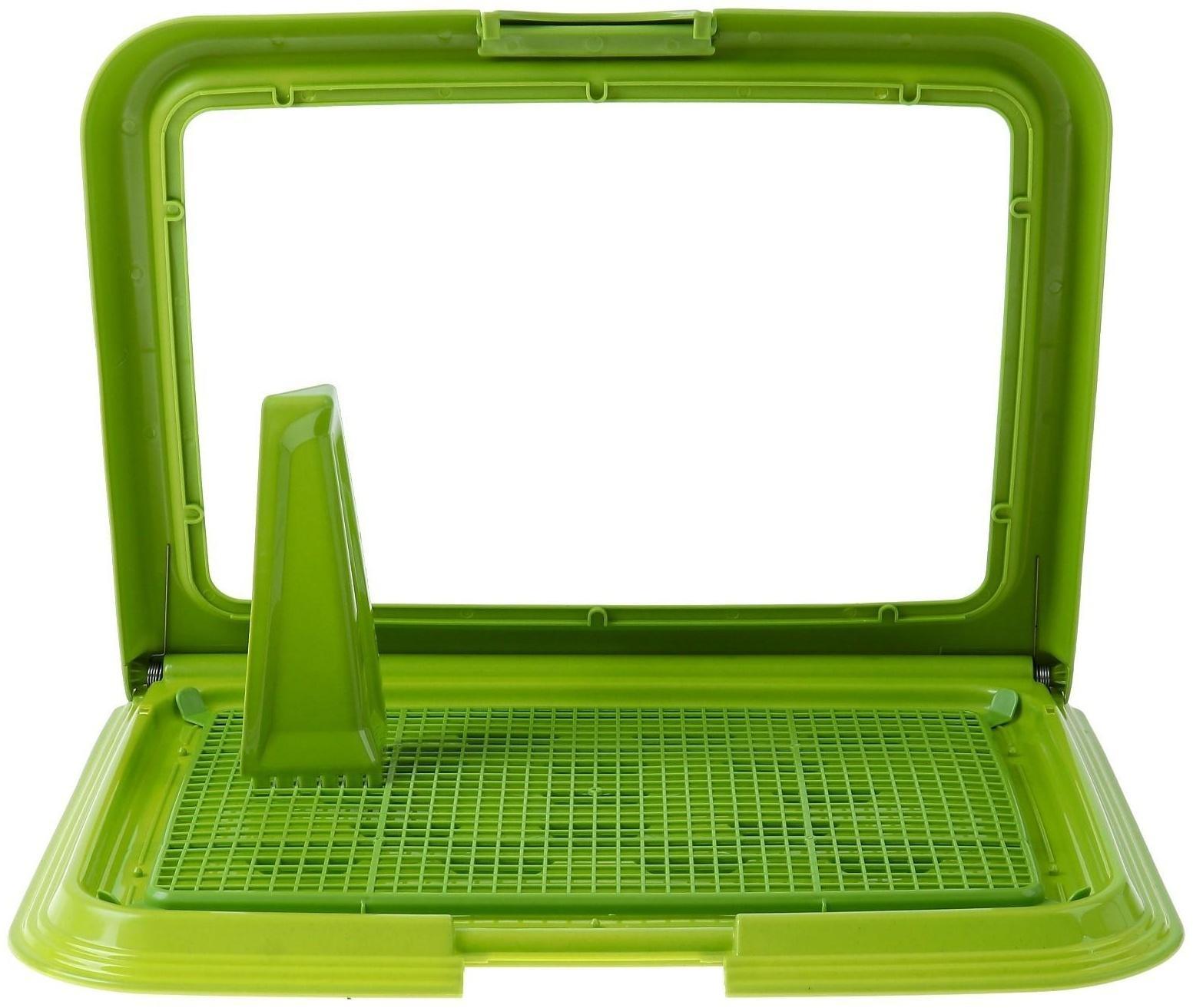 Туалет многофункциональный (под пеленку, со съемной сеткой), 49х36,5х4 см, зеленый