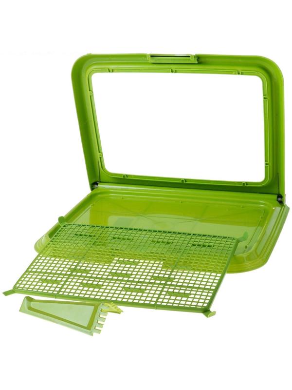 Туалет многофункциональный (под пеленку, со съемной сеткой), 49х36,5х4 см, зеленый