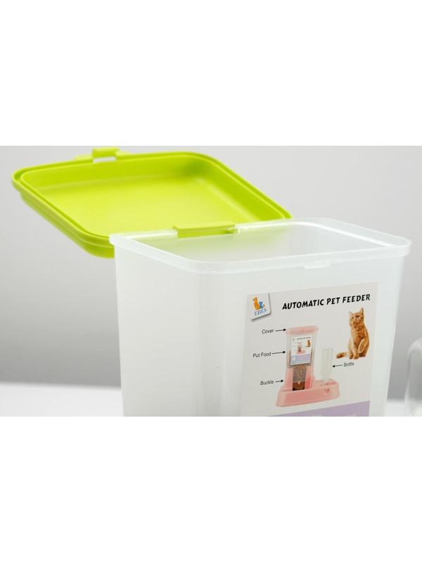 Комплекс: контейнер для корма (1,5 кг), съемная миска и поилка, зеленый