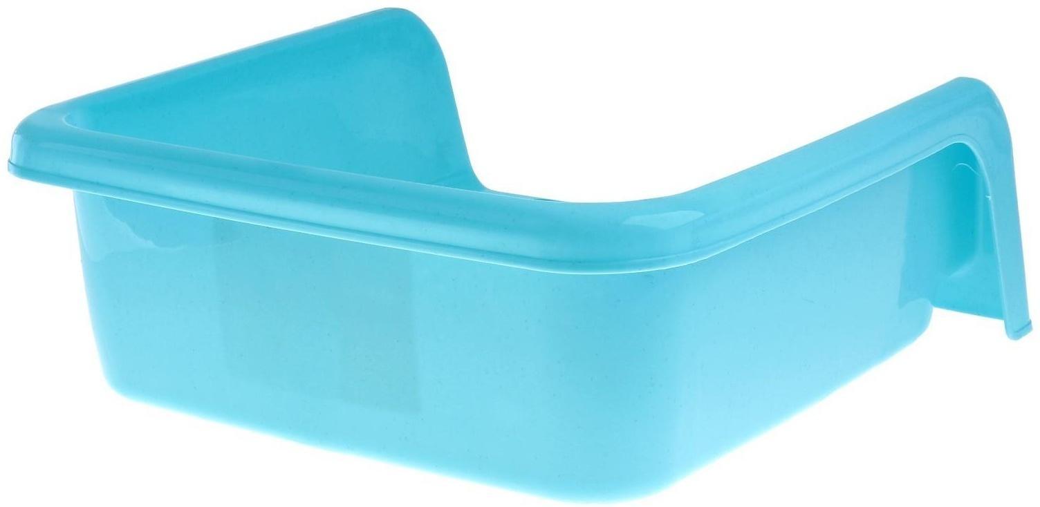 Туалет для собак с высокими бортами и съемной сеткой 42х41х16 см, голубой