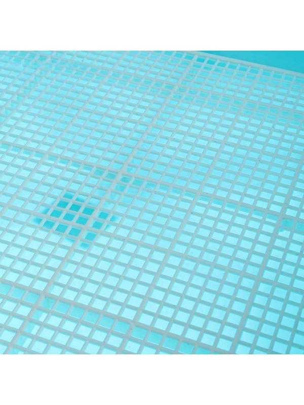 Туалет для собак с высокими бортами и съемной сеткой 42х41х16 см, голубой