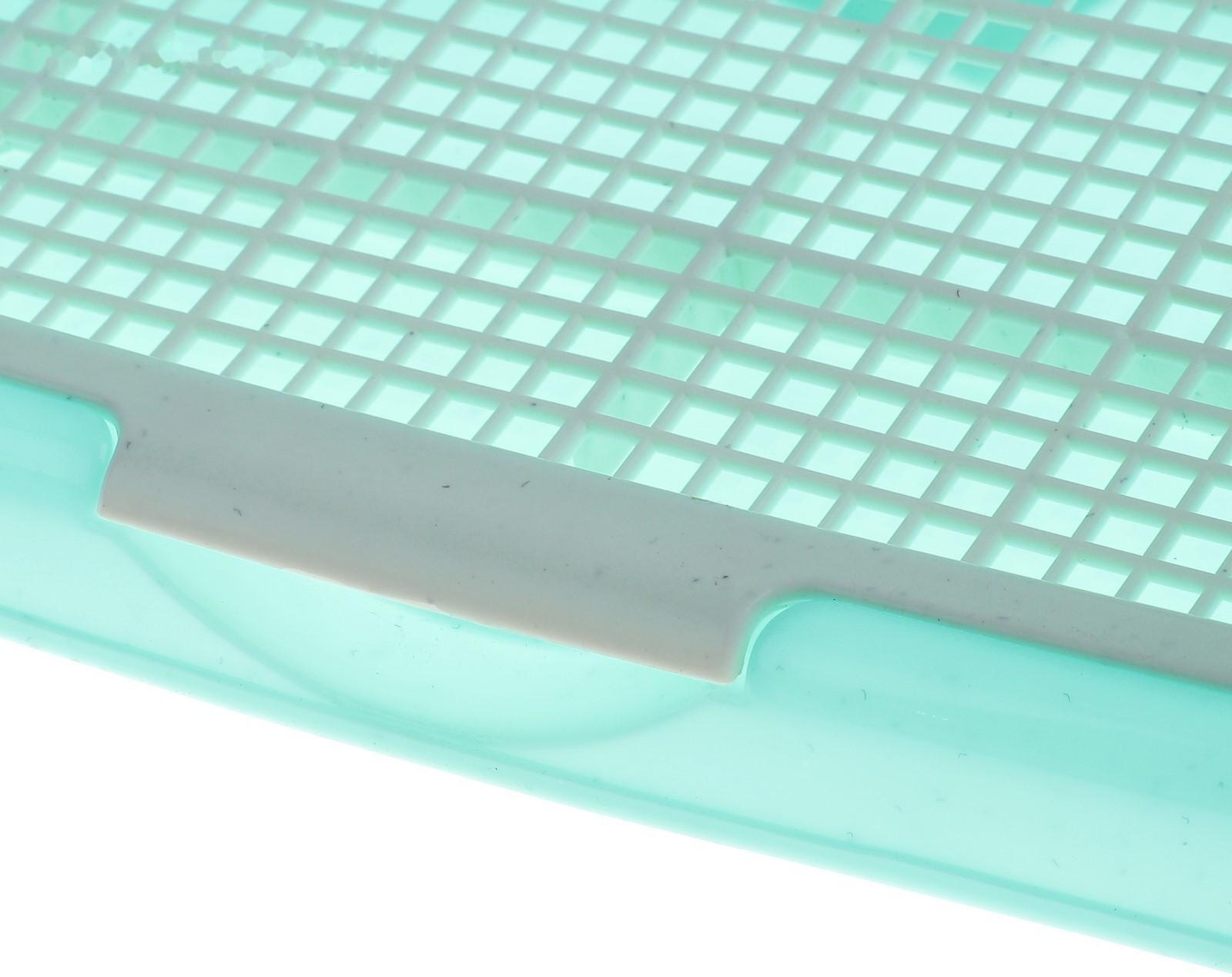 Туалет для собак с высокими бортами и съемной сеткой 42х41х16 см, зеленый