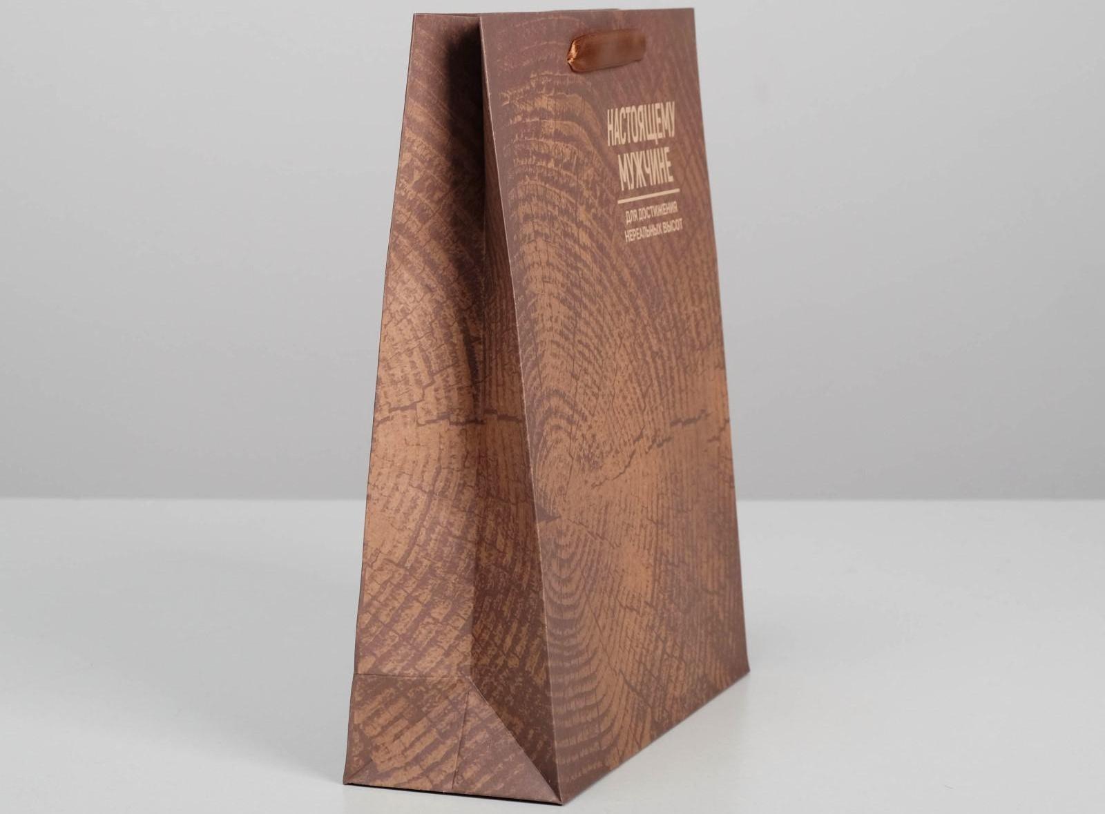 Пакет крафтовый вертикальный «Нереальных высот», M 26 × 30 × 9 см