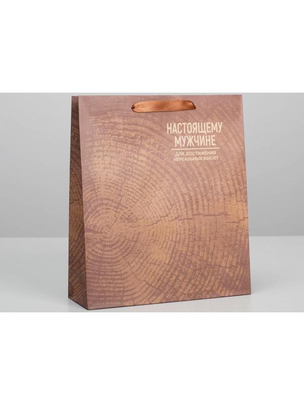 Пакет крафтовый вертикальный «Нереальных высот», M 26 × 30 × 9 см