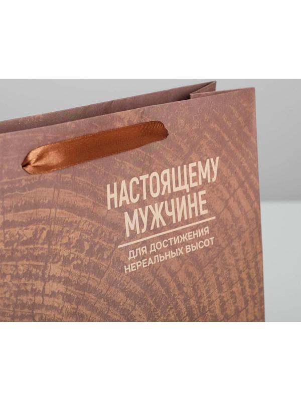 Пакет крафтовый вертикальный «Нереальных высот», M 26 × 30 × 9 см