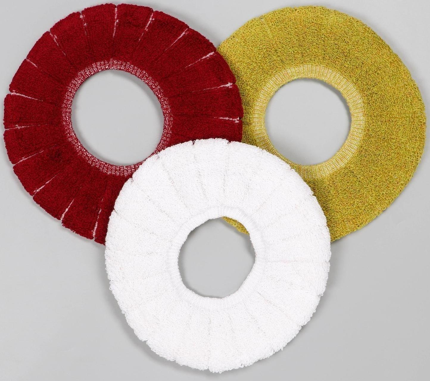 Чехол на сиденье для унитаза на резинке «Полоски», 31,5×31,5 см, 75 г, цвет МИКС