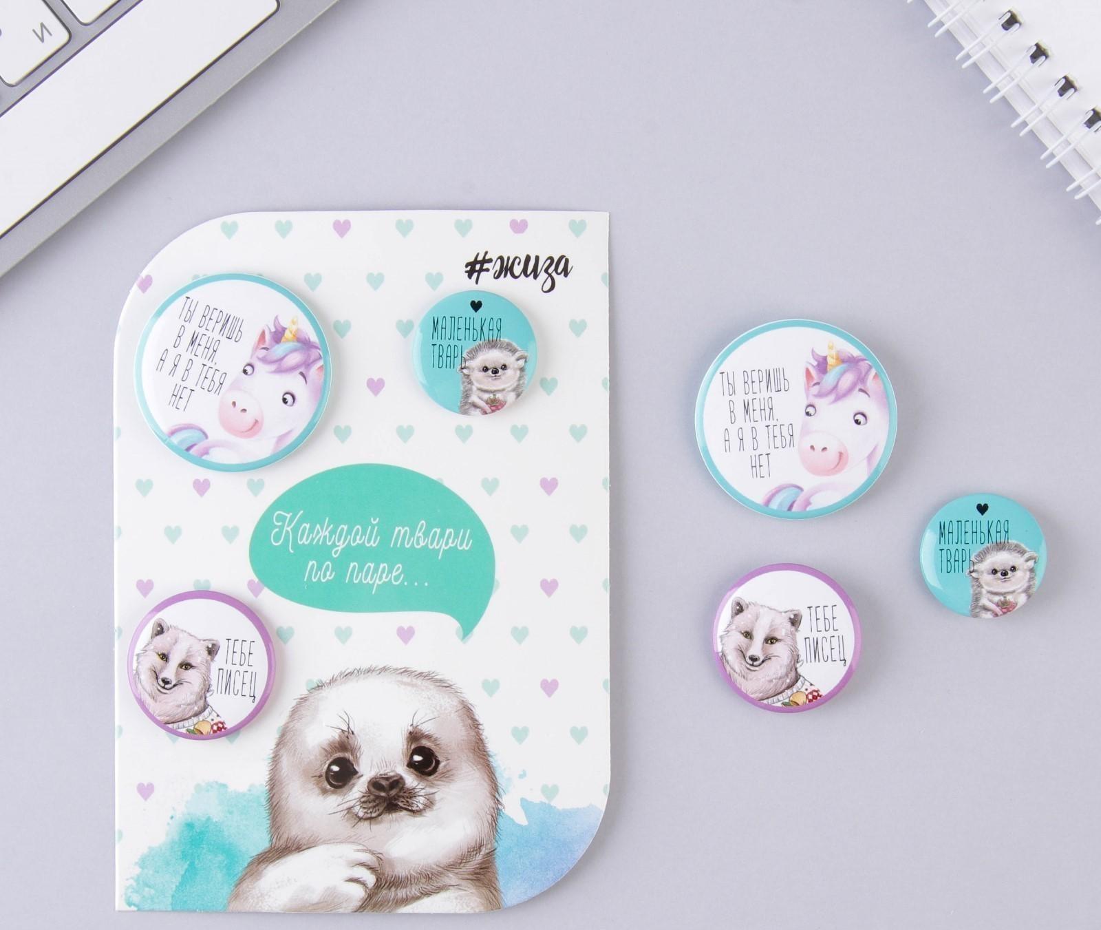 Набор значков «Каждой твари по паре», 10 х 14 см