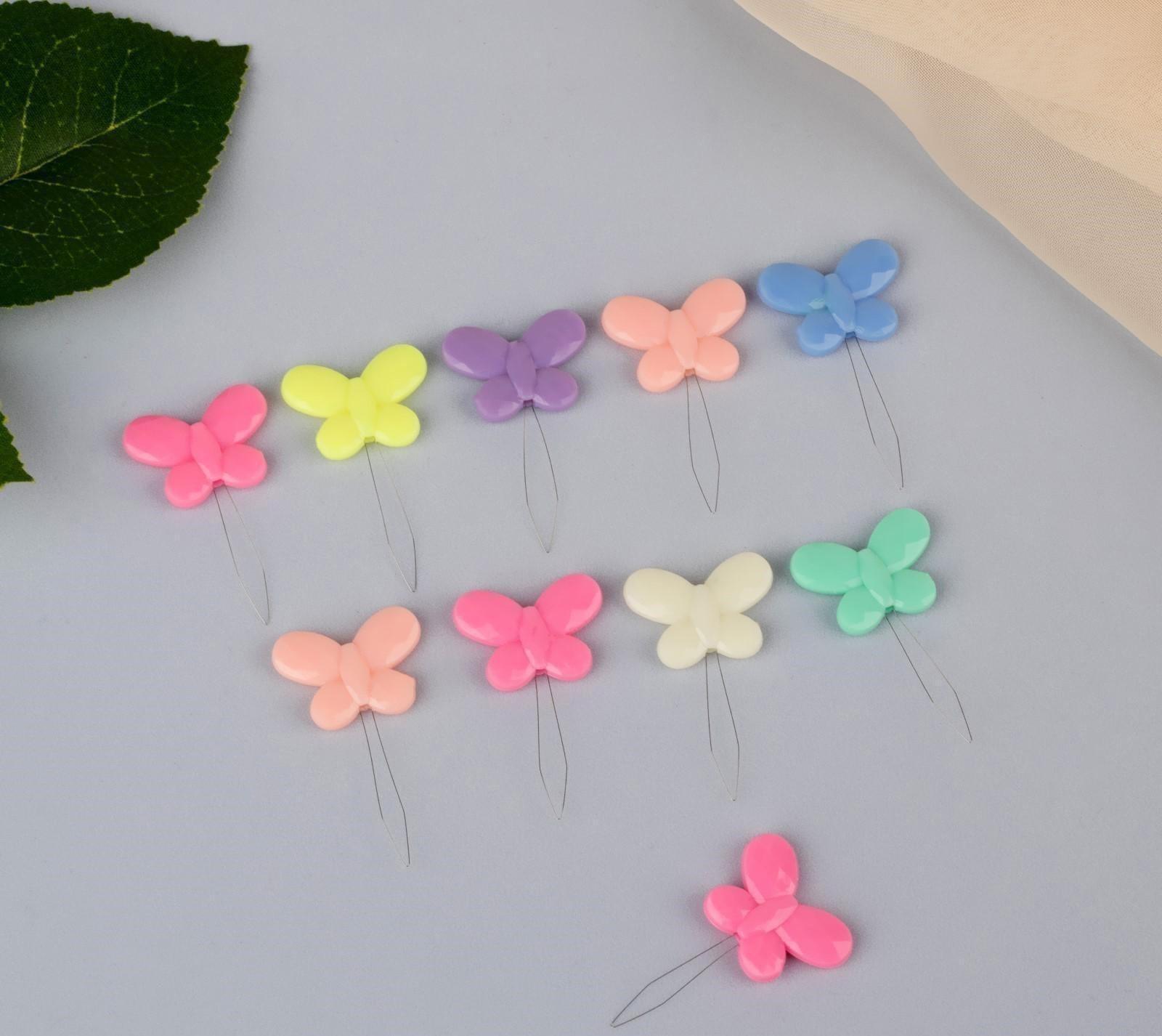 Нитевдеватели «Бабочка», 3,5 × 2,2 × 0,2 см, 10 шт, цвет разноцветный