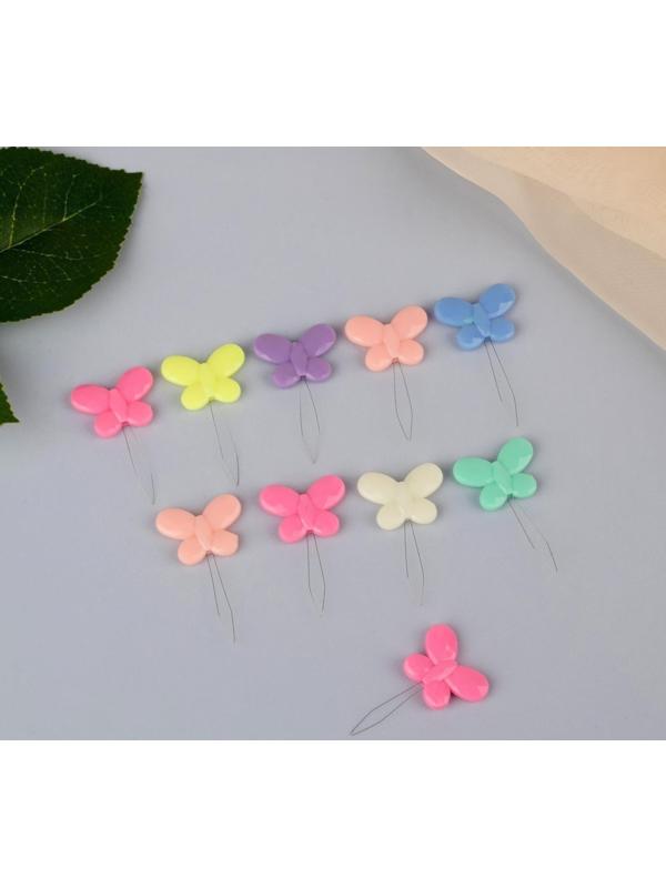 Нитевдеватели «Бабочка», 3,5 × 2,2 × 0,2 см, 10 шт, цвет разноцветный