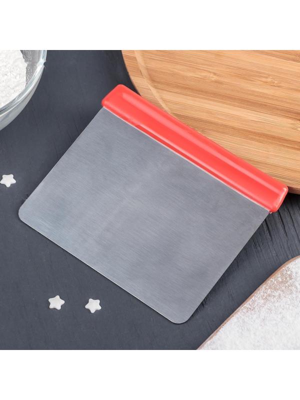 Шпатель кондитерский с ручкой, 12×10×0,8 см, цвет красный