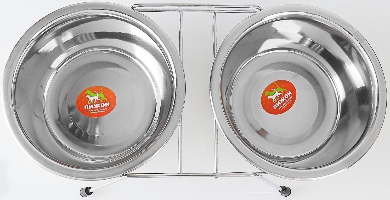 Набор из 2 мисок на подставке, 2 х 800 мл