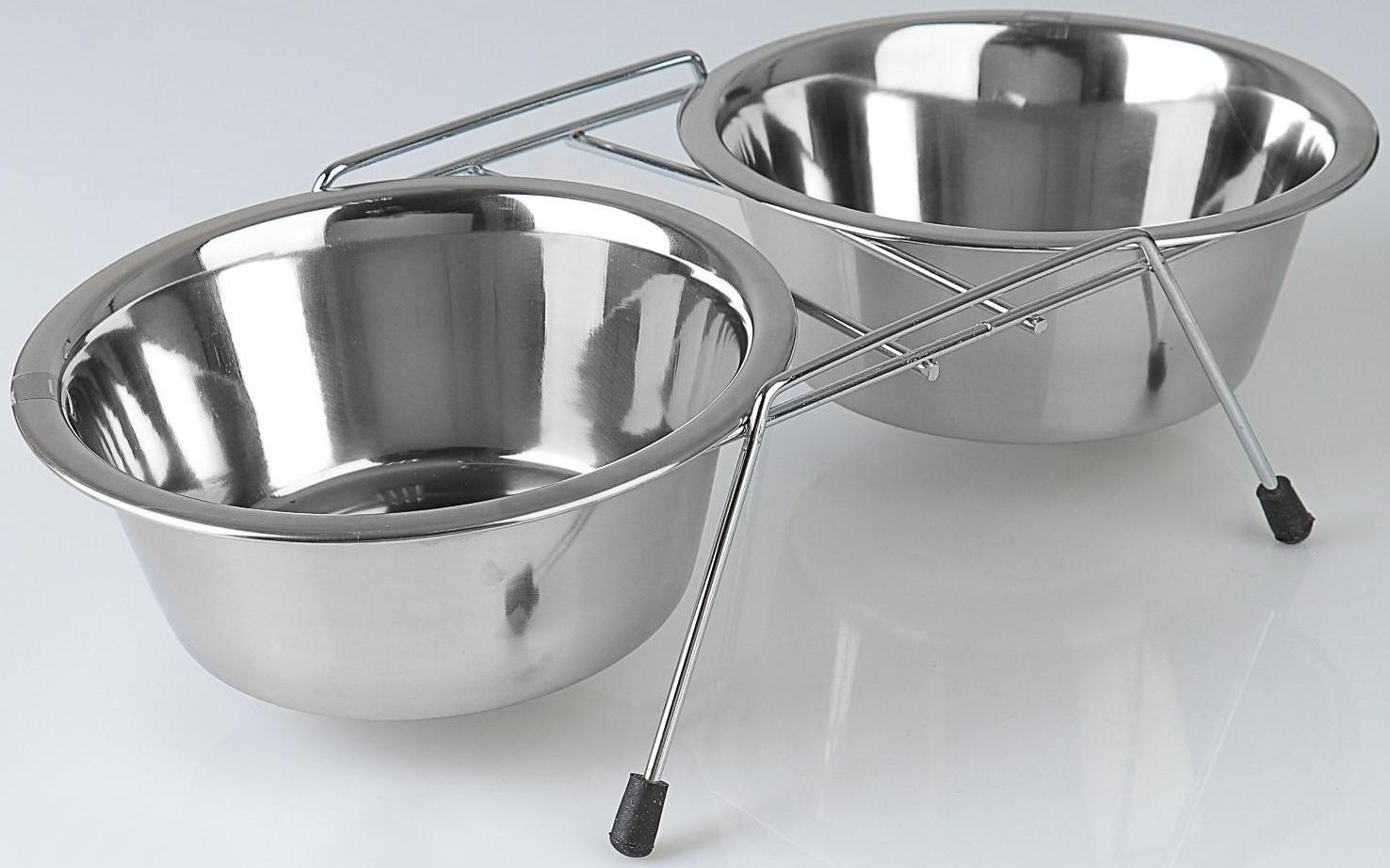 Набор из 2 мисок на подставке, 2 х 800 мл