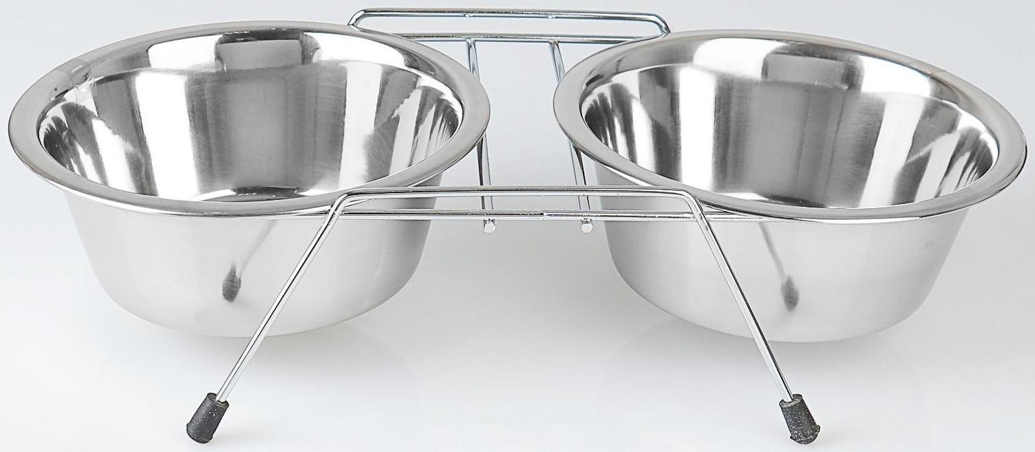 Набор из 2 мисок на подставке, 2 х 800 мл