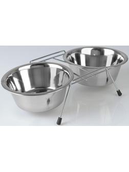 Набор из 2 мисок на подставке, 2 х 800 мл