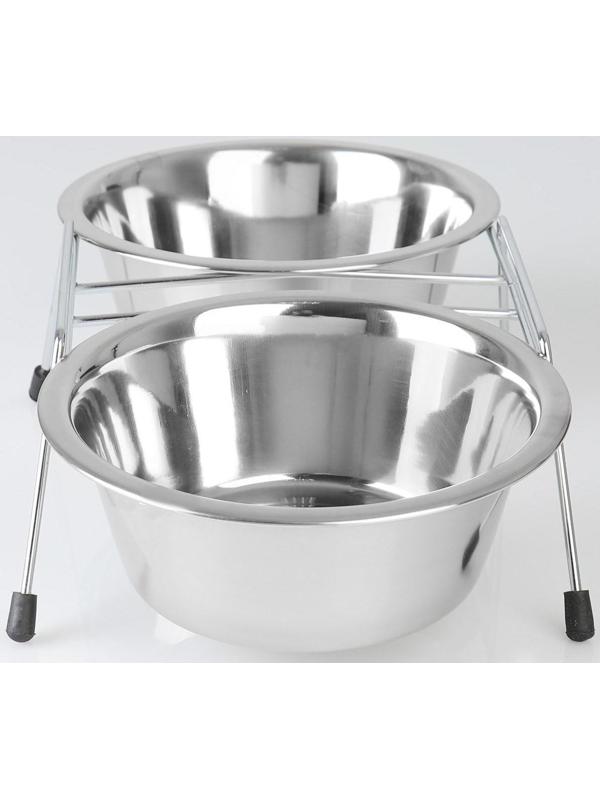 Набор из 2 мисок на подставке, 2 х 800 мл