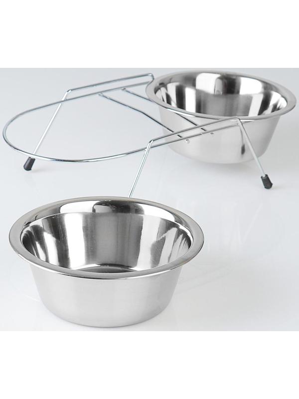 Набор из 2 мисок на подставке, 2 х 800 мл