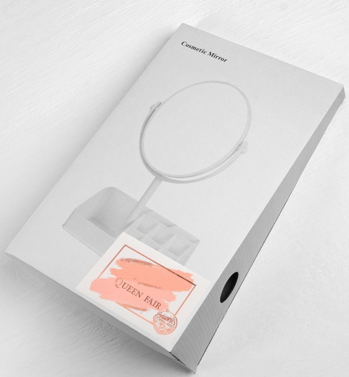 Зеркало с подставкой для хранения, двустороннее, с увеличением, зеркальная поверхность 13 × 16 см, цвет МИКС