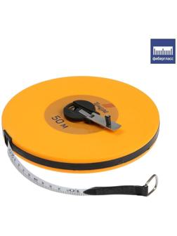 Рулетка геодезическая ТУНДРА, фиберглассовая лента, закрытый корпус, 50 м х 13 мм