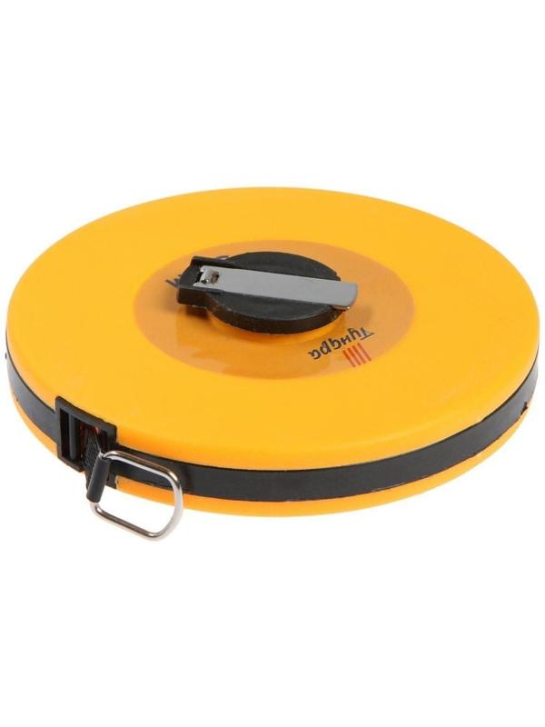 Рулетка геодезическая ТУНДРА, фиберглассовая лента, закрытый корпус, 30 м х 13 мм