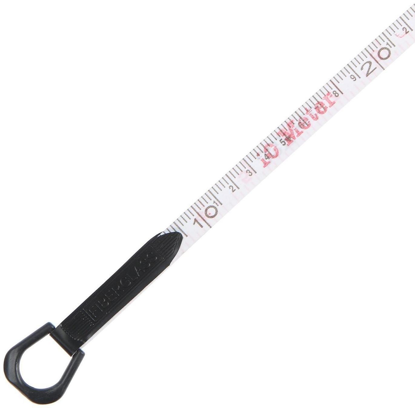 Рулетка геодезическая ЛОМ, фиберглассовая лента, закрытый корпус, 10 м х 13 мм