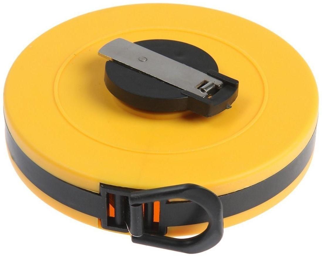 Рулетка геодезическая ЛОМ, фиберглассовая лента, закрытый корпус, 10 м х 13 мм