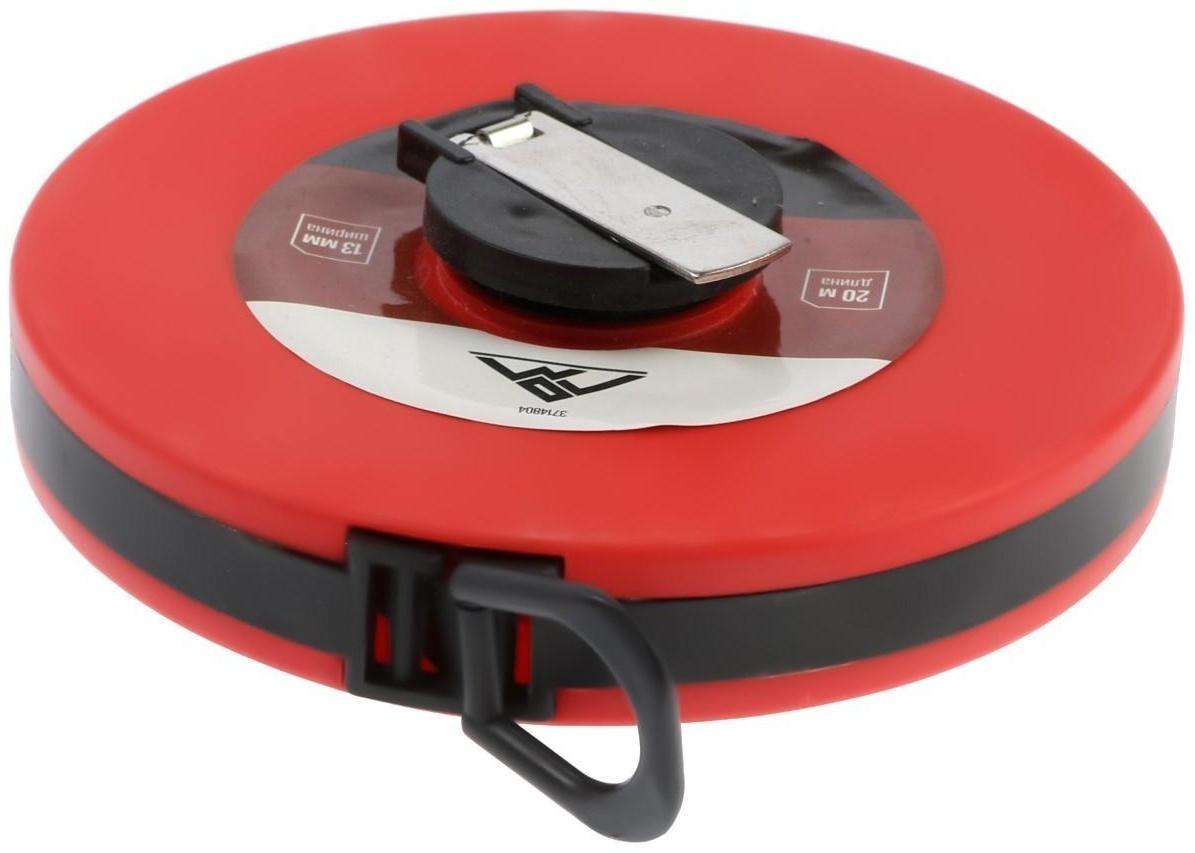 Рулетка геодезическая ЛОМ, фиберглассовая лента, закрытый корпус, 20 м х 13 мм