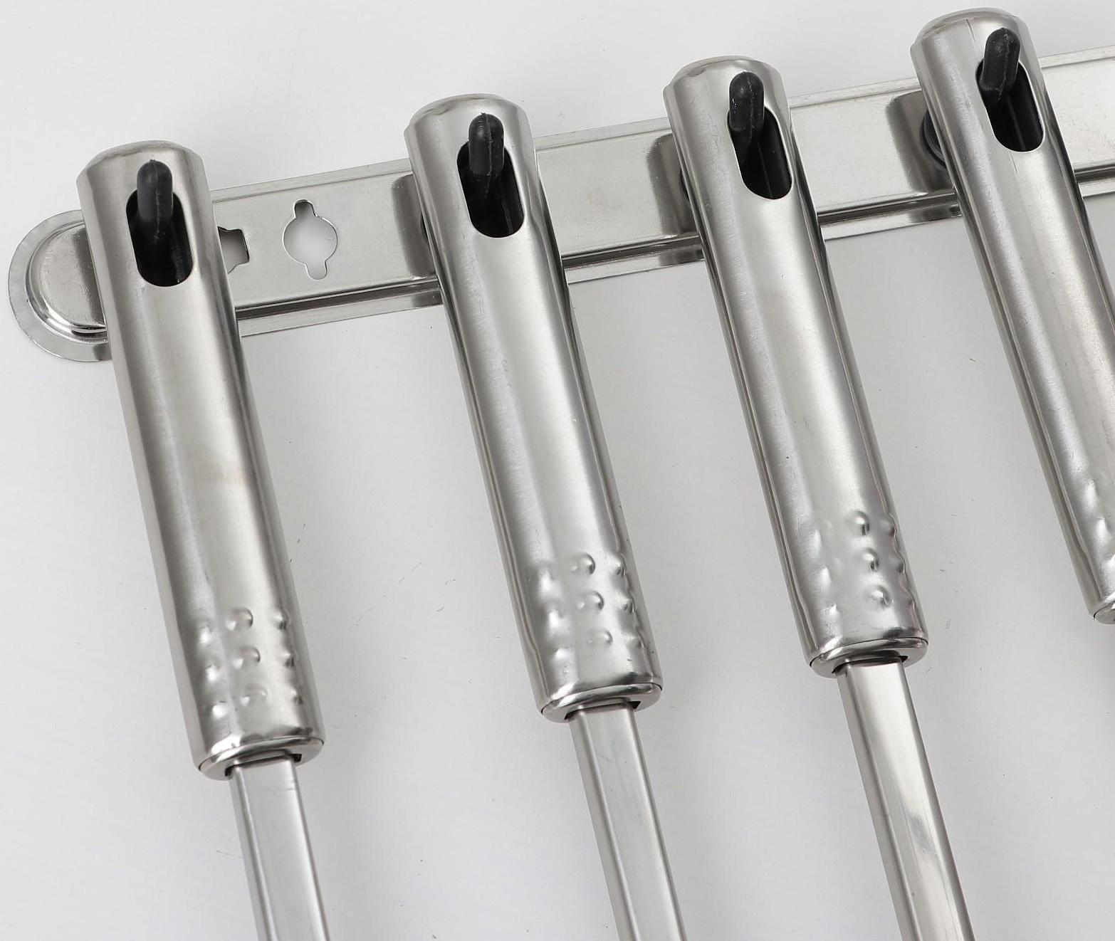 Набор кухонных принадлежностей «Стандарт», 6 предметов, на подвесе, цвет серебряный