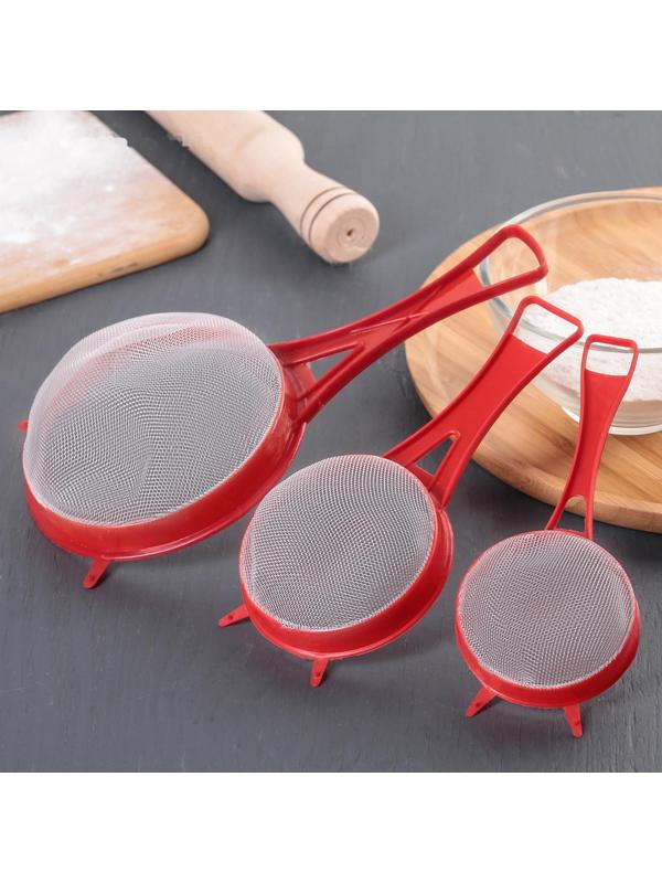 Набор сит, 3 шт, d=6,5/8/11,5 см, цвет МИКС